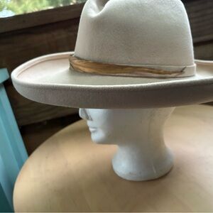 Frank Olive Vintage Fedora with Feather